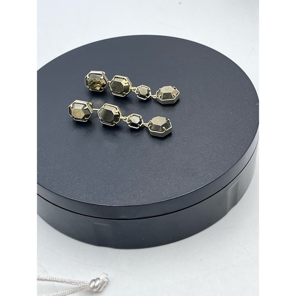Kendra Scott Ruthie Studs Dangle Drop Gold Plated Pyrite 2 in 1 Earrings - Picture 15 of 15
